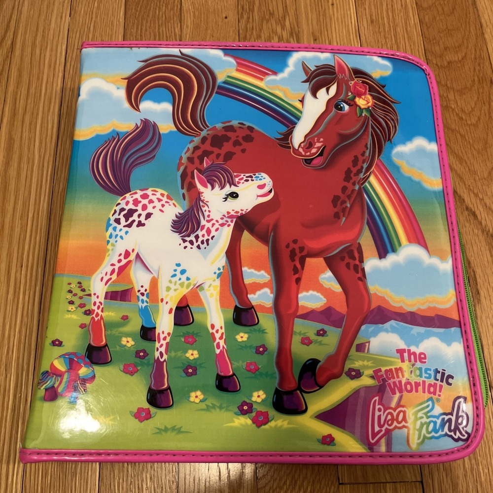 Lisa Frank Rainbow Chaser‎ Lollipop Horses 3-Ring Zipper Binder